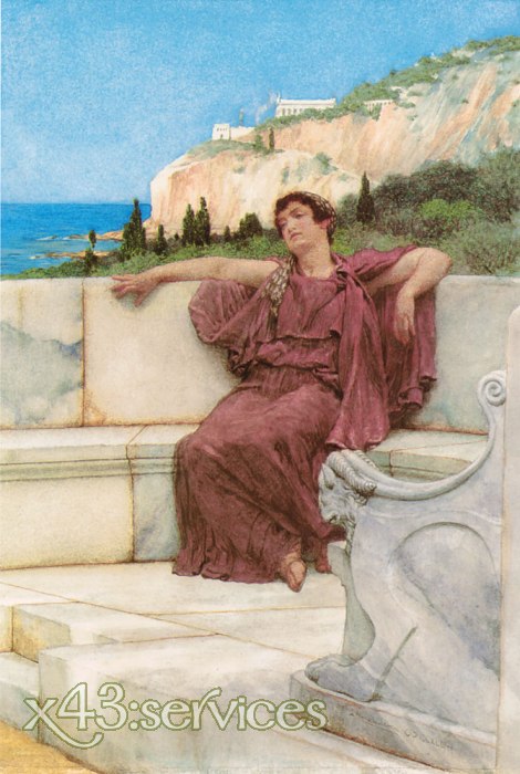 Sir Lawrence Alma-Tadema - A Female Figure Resting - Eine ruhende weibliche Figur